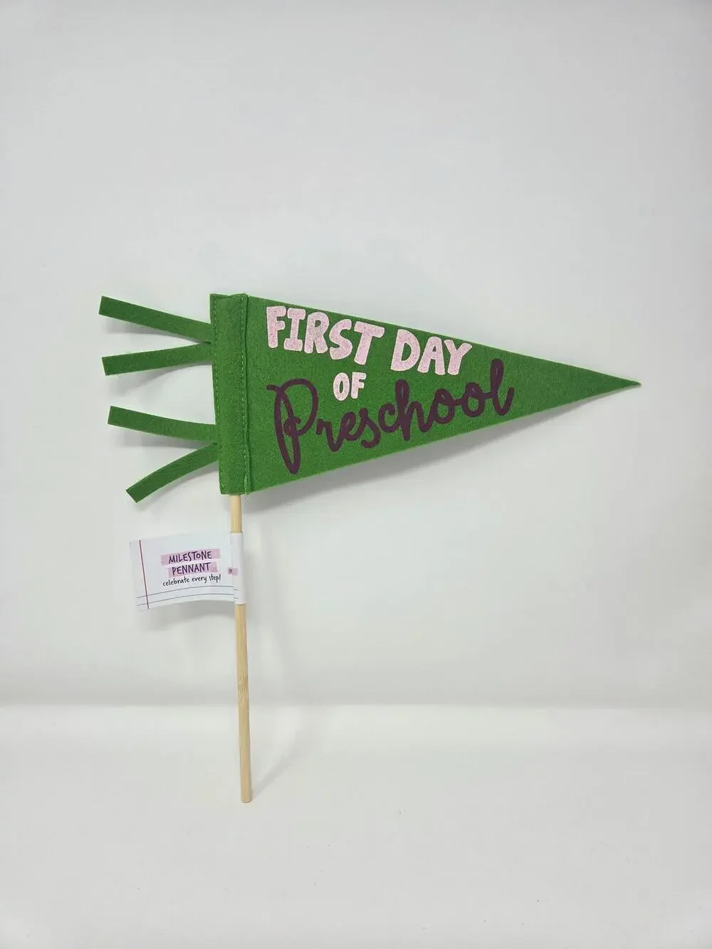 First Day of Preschool Milestone Pennant School Felt Flag